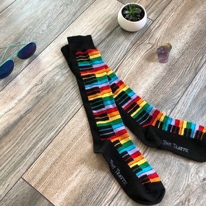 Foot Traffic socks rainbow piano keys
